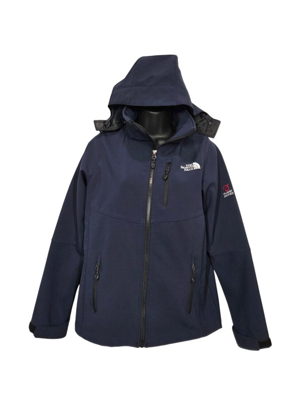 North Face Jacket Womens Medium Navy Blue Flight Series Softshell Removable Hood